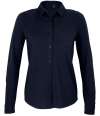 03791 Lds Basile NEOBLU Ladies Basile Organic Cotton Long Sleeve Piqué Shirt night blue colour image